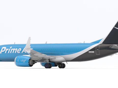 Amazon Prime Delivery Semi Trailer Boeing 737 Collection 3D Model