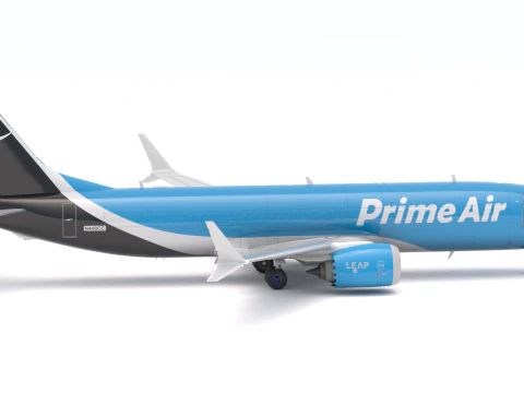 Amazon Prime Delivery Semi Trailer Boeing 737 Collection 3D Model