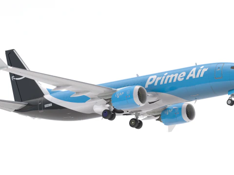 Amazon Prime Delivery Semi Trailer Boeing 737 Collection 3D Model