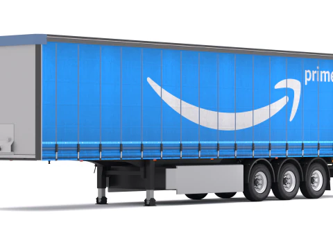 Amazon Prime Delivery Semi Trailer Boeing 737 Collection 3D Model
