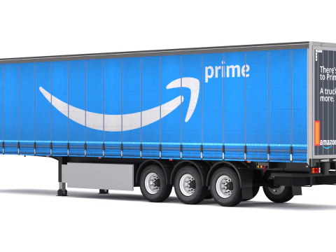 Amazon Prime Delivery Semi Trailer Boeing 737 Collection 3D Model