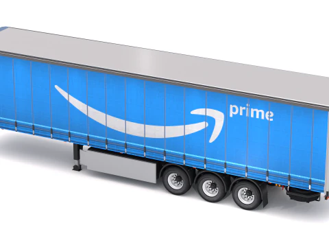 Amazon Prime Delivery Semi Trailer Boeing 737 Collection 3D Model