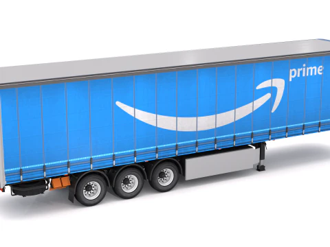 Amazon Prime Delivery Semi Trailer Boeing 737 Collection 3D Model