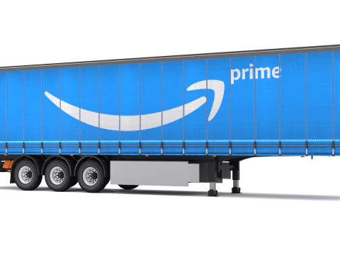 Amazon Prime Delivery Semi Trailer Boeing 737 Collection 3D Model