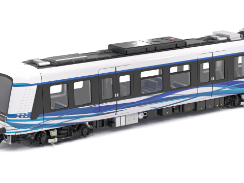Hitachi Rail Driverless Metro Thessaloniki with Tunnel 3D Model