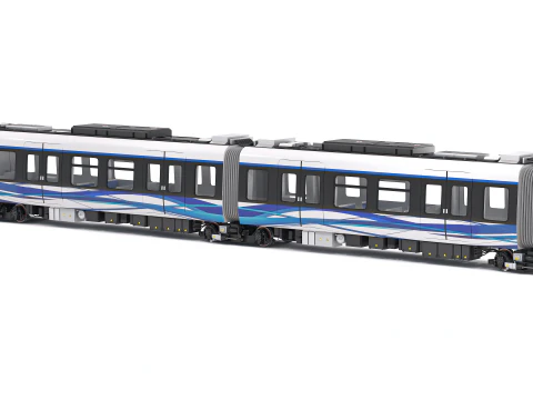 Hitachi Rail Driverless Metro Thessaloniki with Tunnel 3D Model