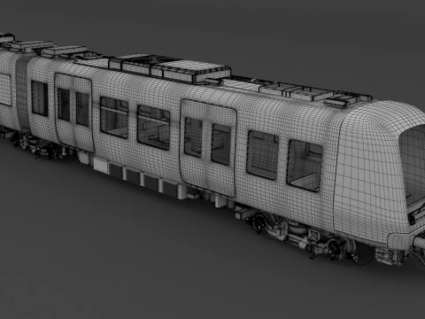 Hitachi Rail Driverless Metro Thessaloniki with Tunnel 3D Model