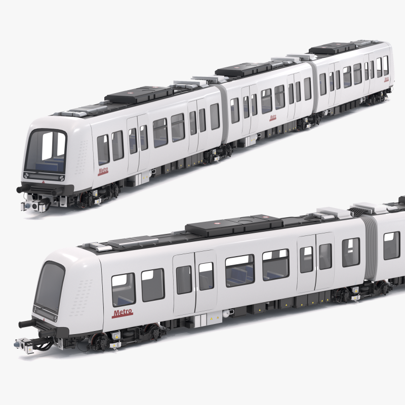 日立铁路无人驾驶地铁哥本哈根 3D 模型 .c4d .max .obj .3ds .fbx .stl .blend