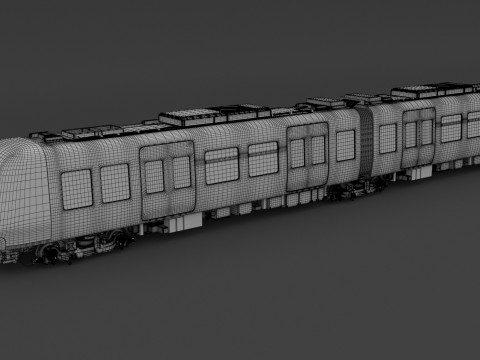 Hitachi Rail Беспилотное метро Копенгагена с железнодорожным мостом 3D Модель