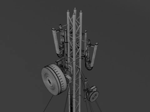 Cell Tower Station 3D Model