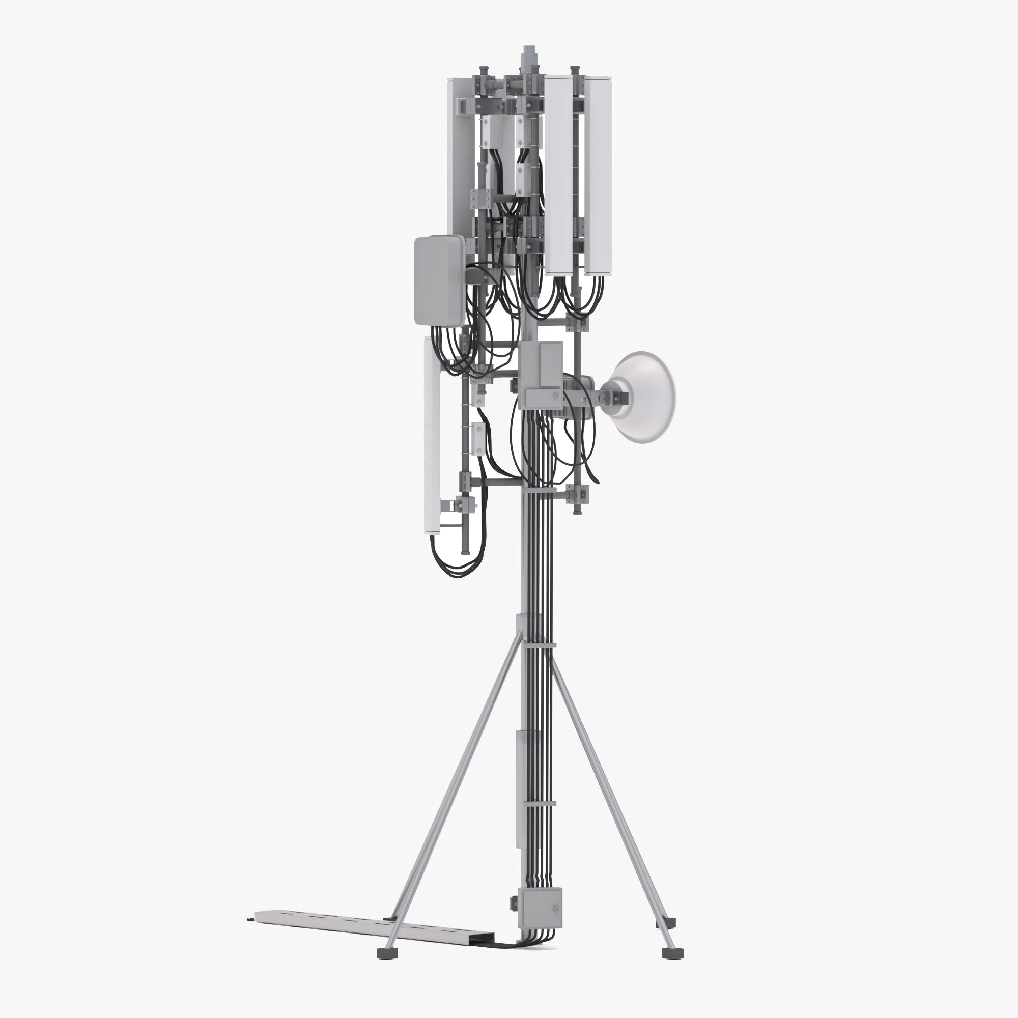 Roof Cell Phone Tower 2 3D Model .c4d .max .obj .3ds .fbx .stl .blend 