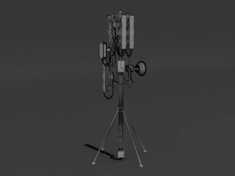 Roof Cell Phone Tower 2 3D Model