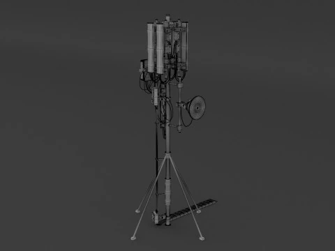 Roof Cell Phone Tower 2 3D Model
