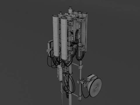 Roof Cell Phone Tower 2 3D Model