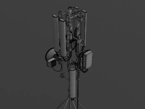 Roof Cell Phone Tower 2 3D Model