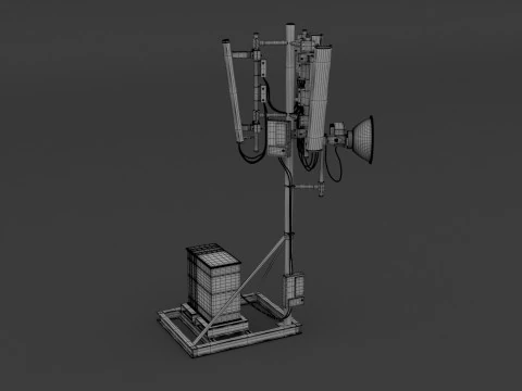 Roof Cell Phone Tower 3 3D Model