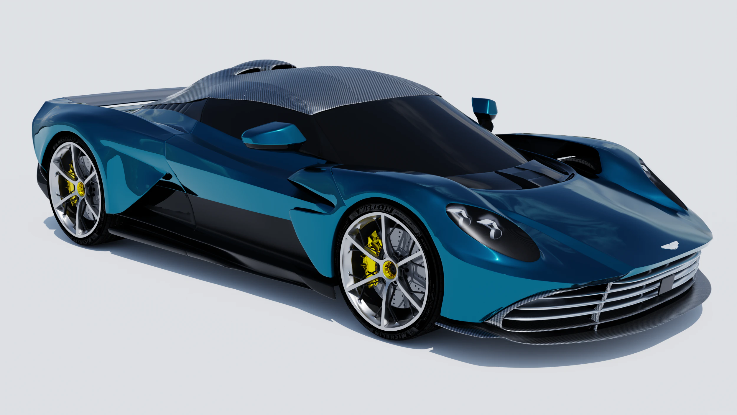 Aston Martin-Valhalla-inspired supercar - exterior without interior 3D Model .c4d .max .obj .3ds .fbx .stl .blend 