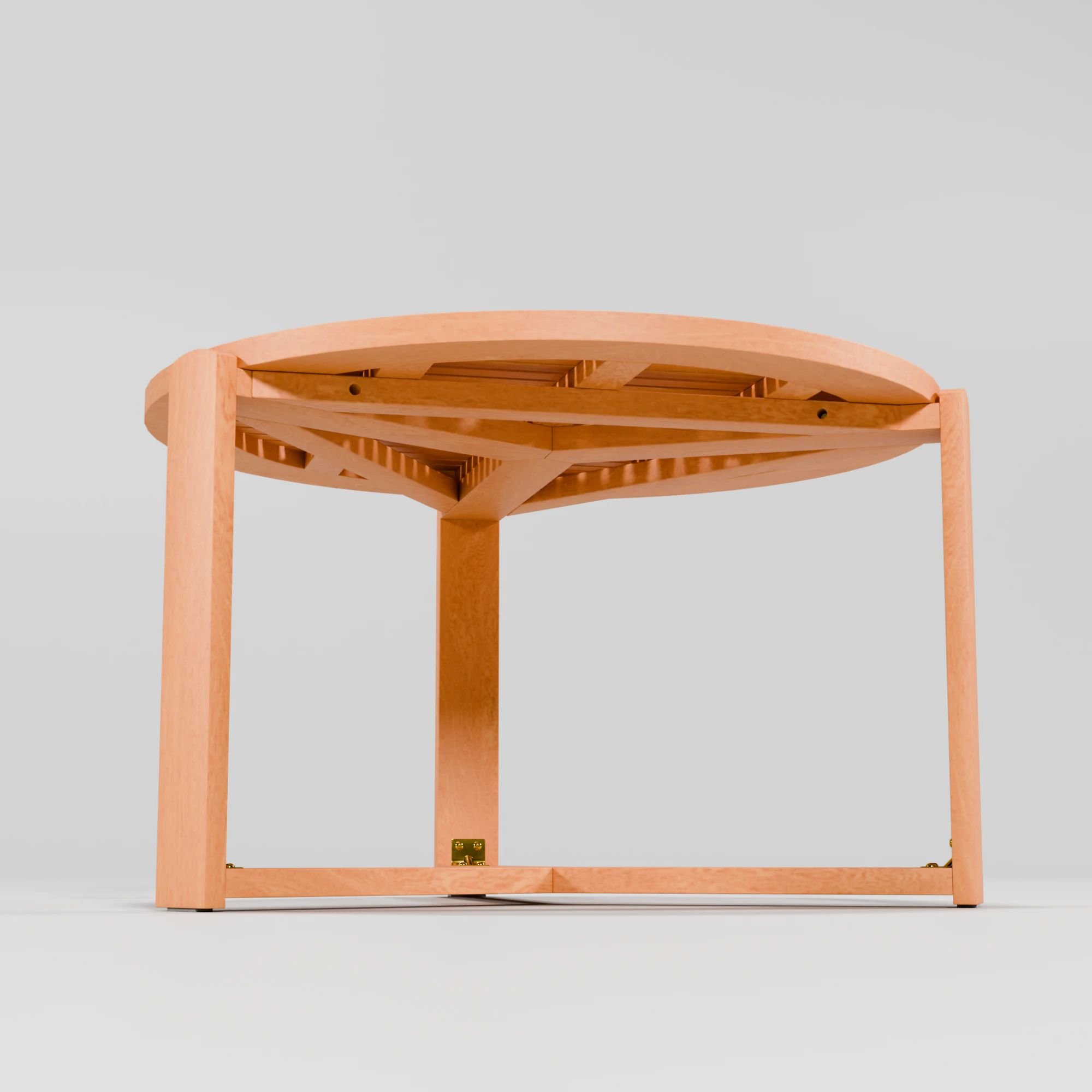 Round Wooden Outdoor Table Modern Furniture PBR 2K Textures Low Poly Game Ready 3D Model .c4d .max .obj .3ds .fbx .stl .blend
