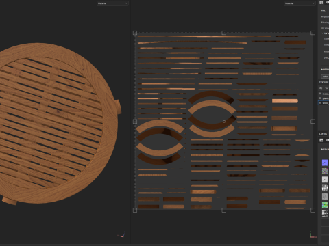 Runder Holztisch für den Außenbereich, moderne Möbel, PBR 2K-Texturen, Low Poly, spielbereit 3D Modell