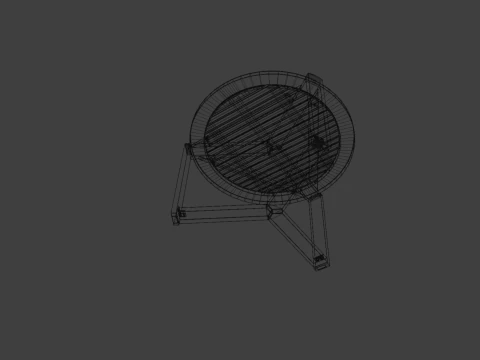 Round Wooden Outdoor Table Modern Furniture PBR 2K Textures Low Poly Game Ready 3D Model