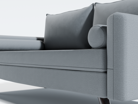 Sofá de tela moderno Blender de alta calidad Marvelous PBR 2K FBX-GLB-OBJ Modelo 3D