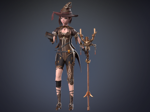Gadis Penyihir Fantasi Model 3D