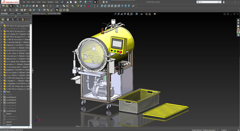 Alat sterilisasi autoklaf 100 liter SOLIDWORKS 2018 Model 3D .c4d .max .obj .3ds .fbx .stl .blend