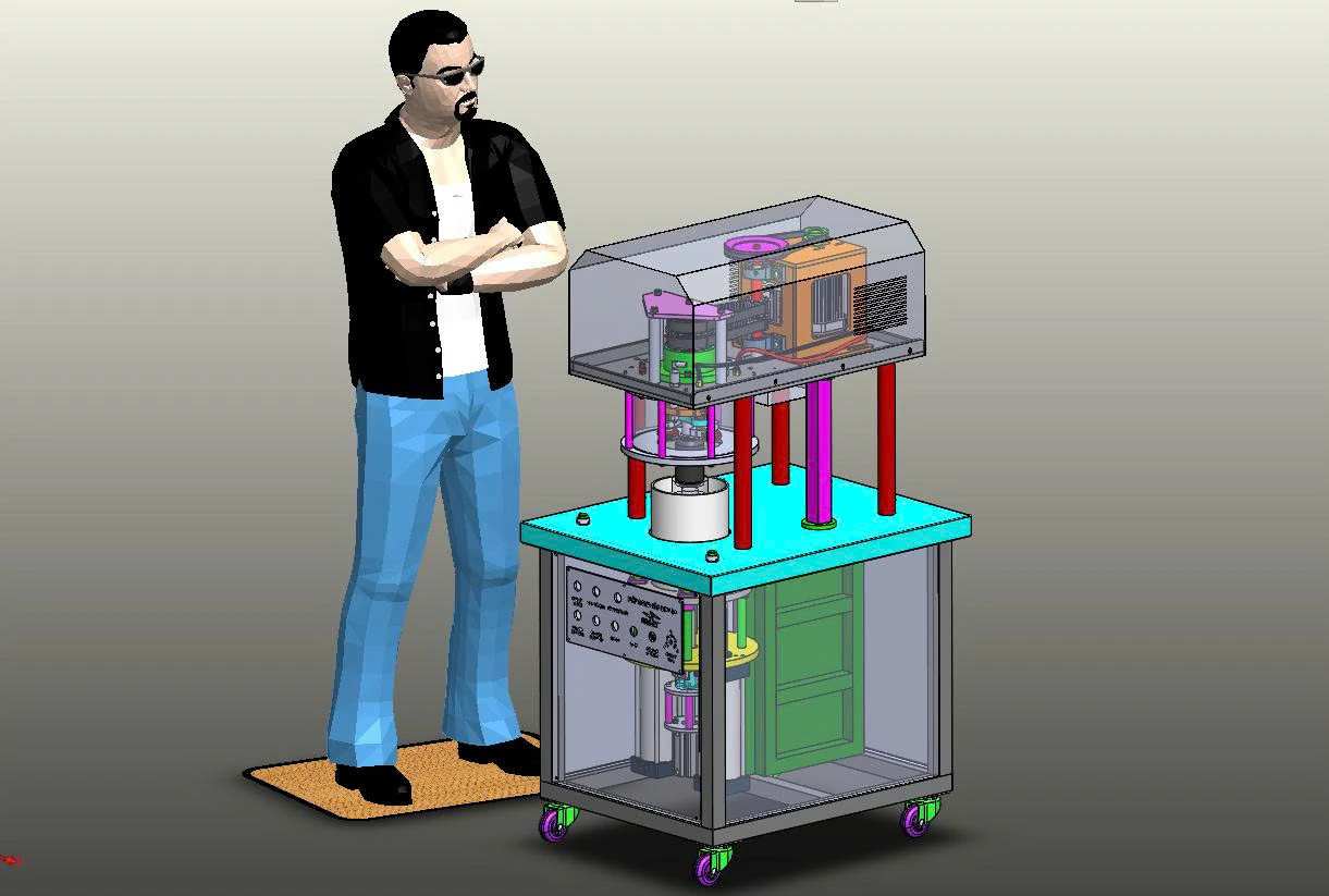 Vacuum Can Seaming Machine 3D Model .c4d .max .obj .3ds .fbx .stl .blend