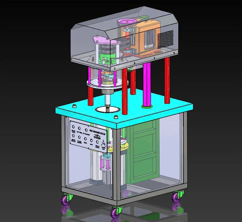 Vacuum Can Seaming Machine 3D Model .c4d .max .obj .3ds .fbx .stl .blend 