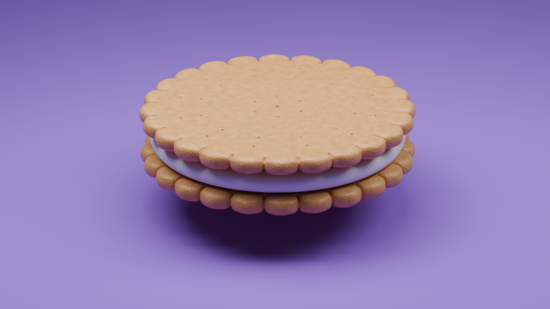 Koekje gevuld met chocolade 3D Model .c4d .max .obj .3ds .fbx .stl .blend
