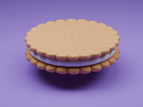Koekje gevuld met chocolade 3D Model