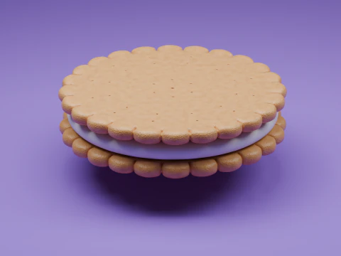 Biscuit fourr&eacute; au chocolat Modèle 3D