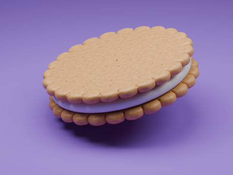 Koekje gevuld met chocolade 3D Model