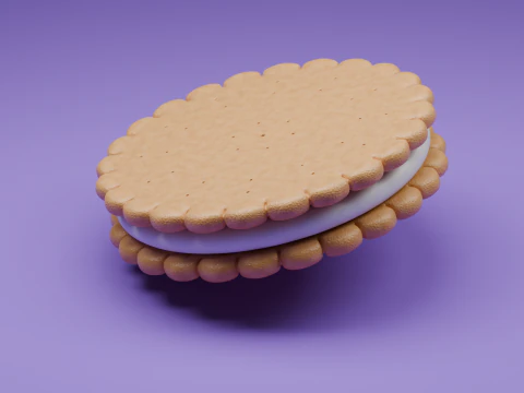 Бисквит с шоколадной начинкой 3D Модель