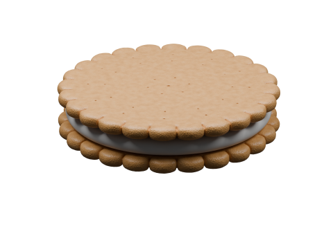 Koekje gevuld met chocolade 3D Model