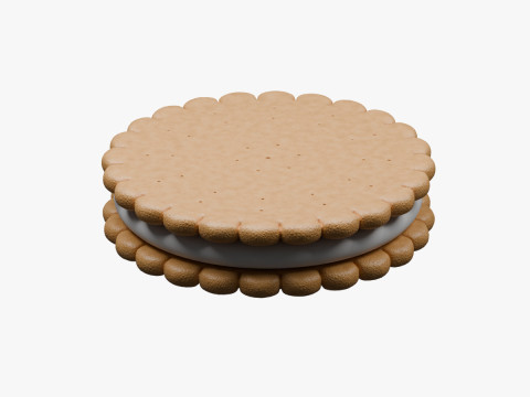 Koekje gevuld met chocolade 3D Model