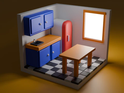 Stilisierte K&uuml;che 3D Modell