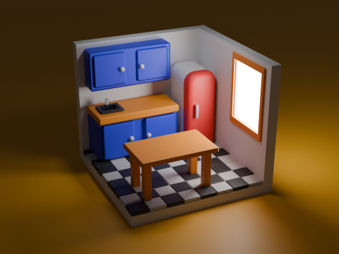 Stylized kitchen 3D Model