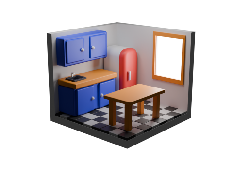 Stylized kitchen 3D Model