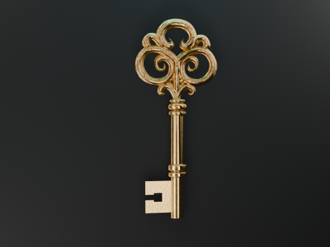 Złoty klucz vintage Model 3D