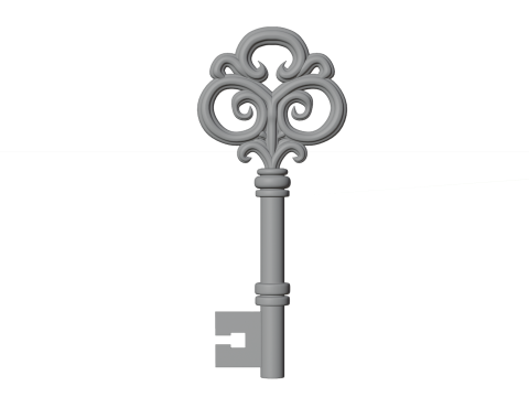 Złoty klucz vintage Model 3D