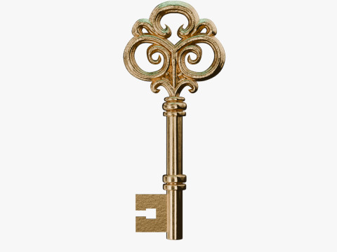 Złoty klucz vintage Model 3D