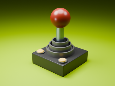 Retro gra wideo z joystickiem Model 3D