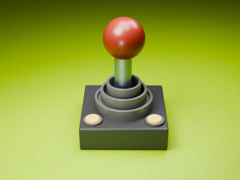 Joystick retro video game 3D Model