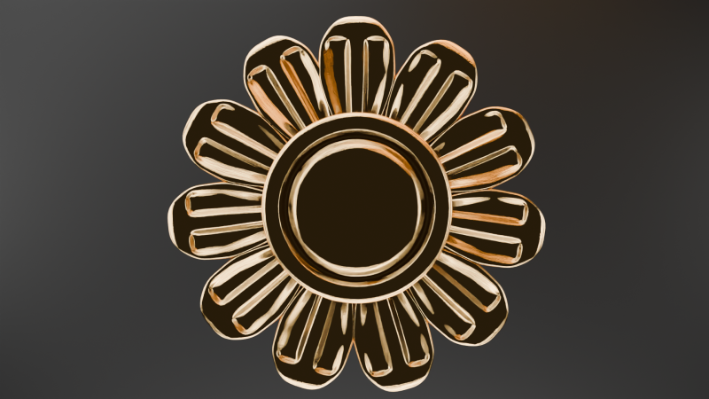 황금 꽃 장식 3D 모델 .c4d .max .obj .3ds .fbx .stl .blend 