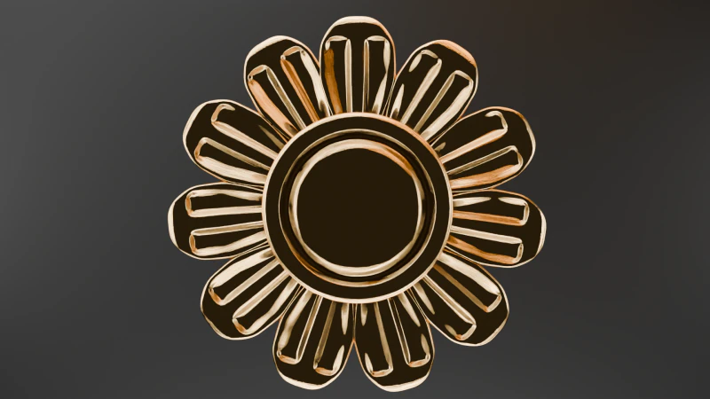 Золотой цветочный орнамент 3D Модель .c4d .max .obj .3ds .fbx .stl .blend 