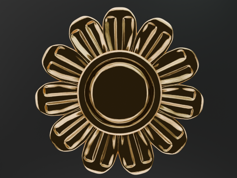 황금 꽃 장식 3D 모델