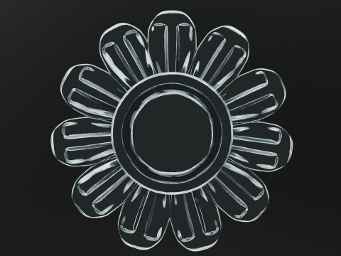 황금 꽃 장식 3D 모델