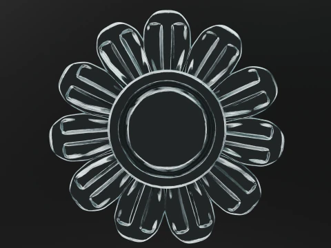 Золотой цветочный орнамент 3D Модель