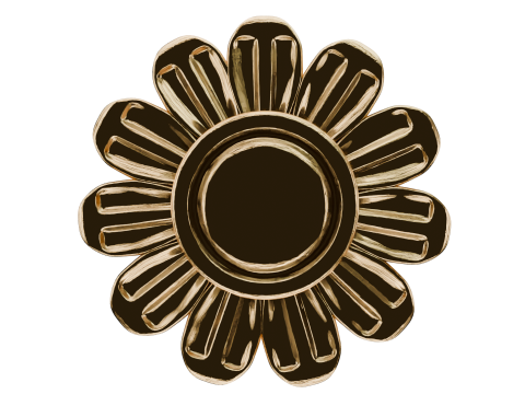 황금 꽃 장식 3D 모델